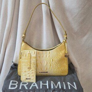 NWOT Brahmin Esme Purse and Matching Wallet in Sunbeam - Perfect for Spring
